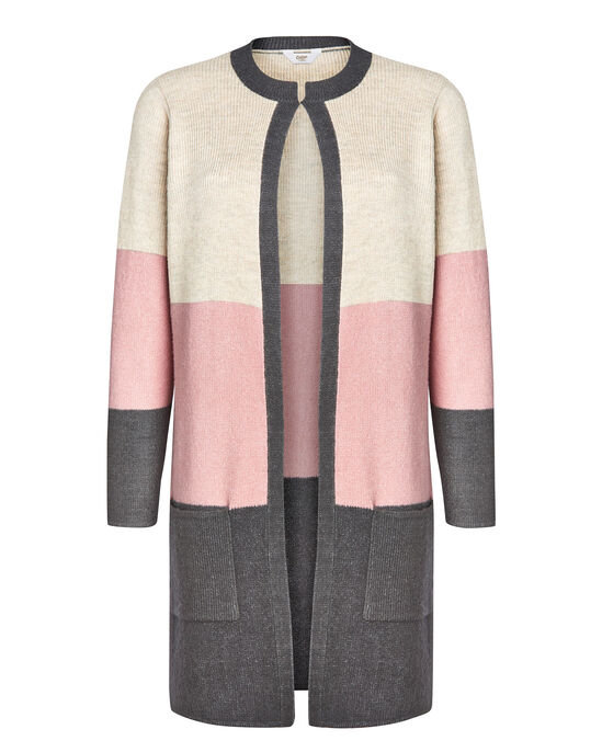 Forever Colourblock Longline Knitted Cardigan