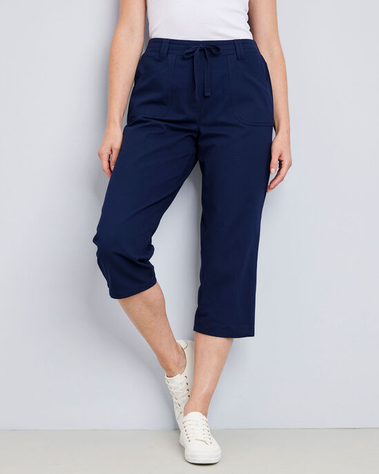 Wrinkle Free Pull-On Crop Trousers