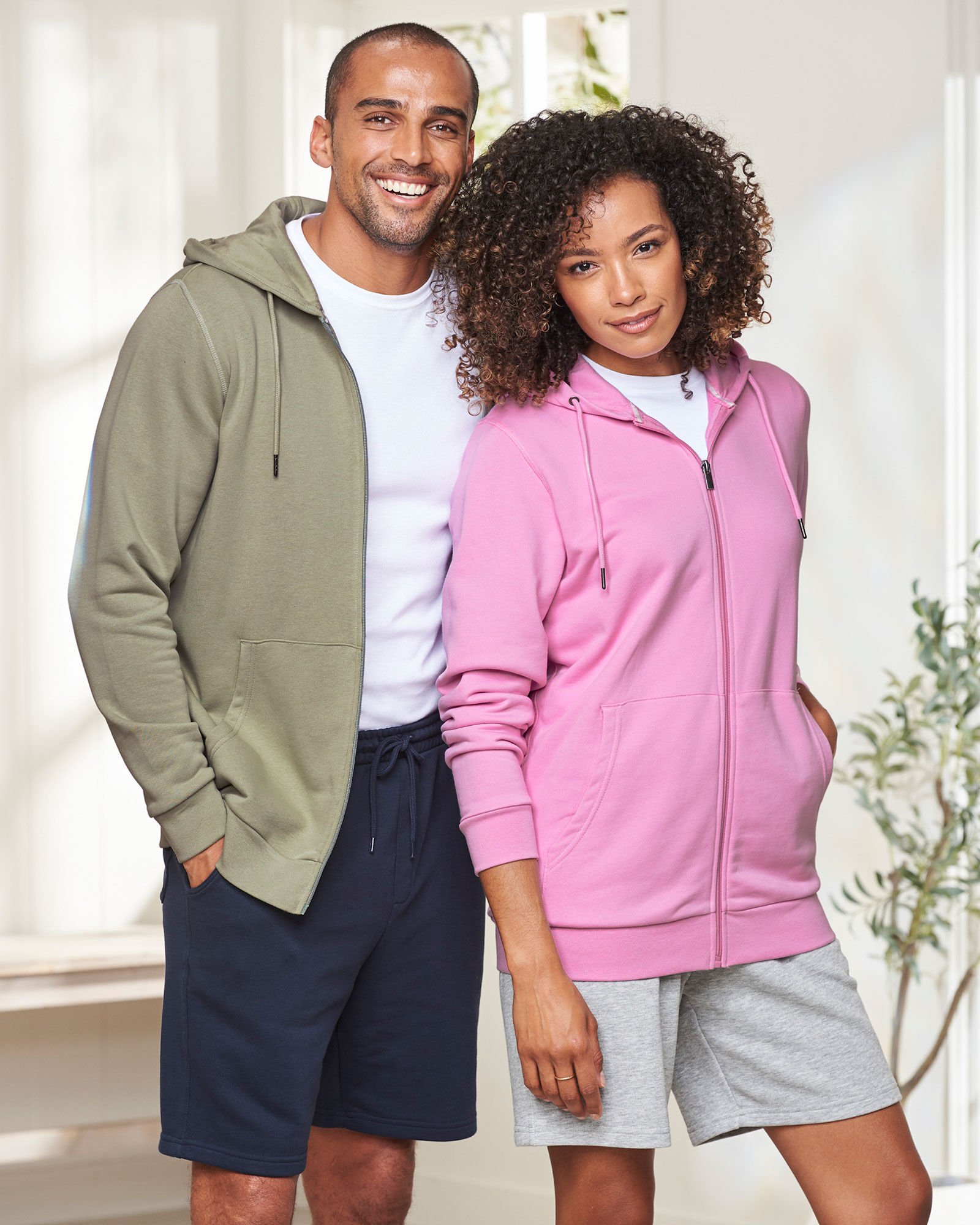 Cotton Hooded Zip Through Sweat