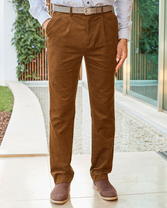 Pleat Front Cord Trousers