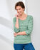 Wrinkle Free ¾ Sleeve Scoop Neck Stripe Top