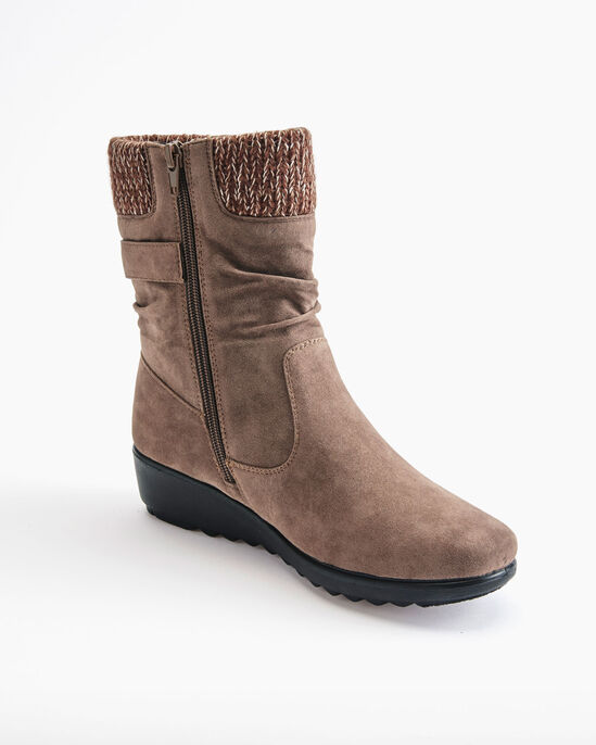 Flexisole Mid-Calf Knitted Collar Boots