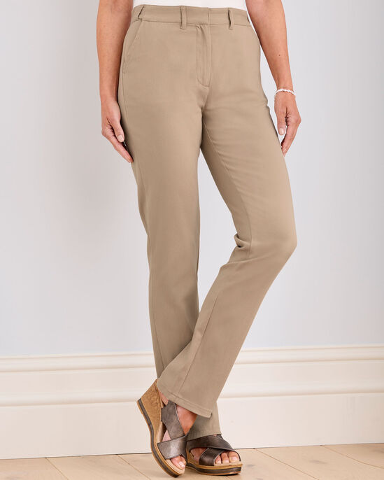 Adjustable Waist Straight-Leg Trousers