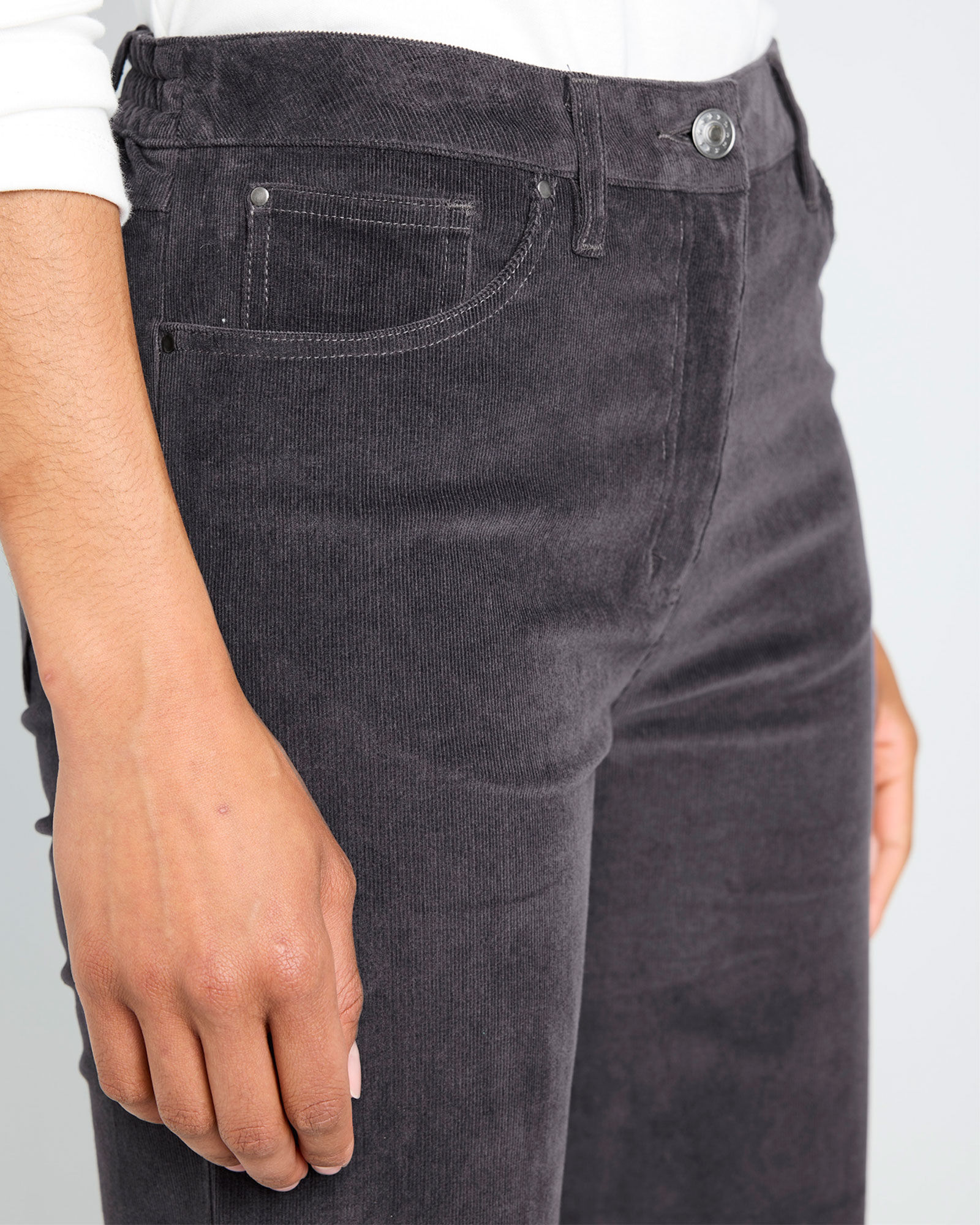 Wide Leg Stretch Cord Trousers at Cotton Traders