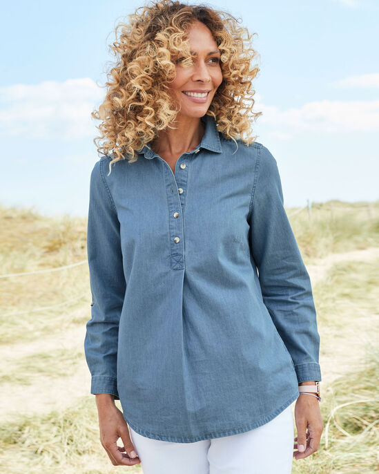 In-The-Detail Long Sleeve Denim Tunic