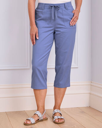Wrinkle Free Pull-On Crop Trousers