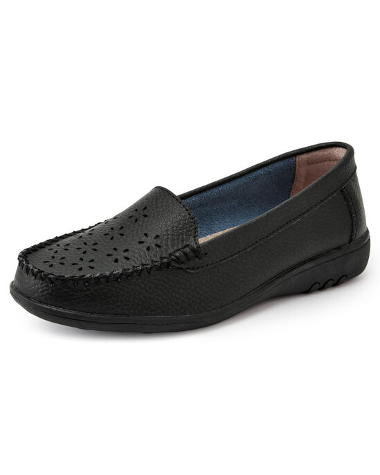 Leather Flexisole Cutwork Loafers