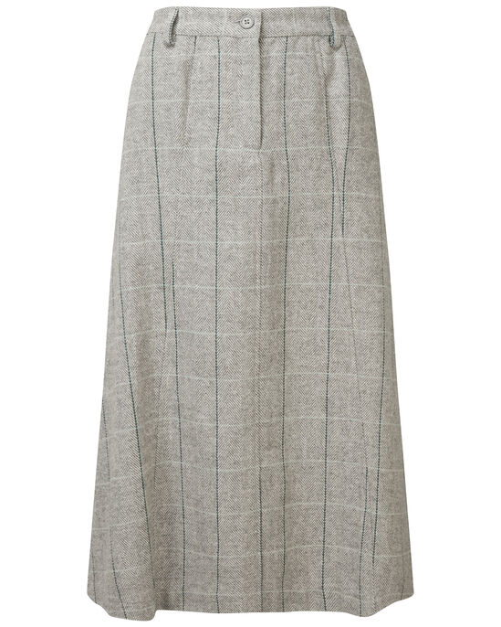 Side Elasticated Waist Check Skirt