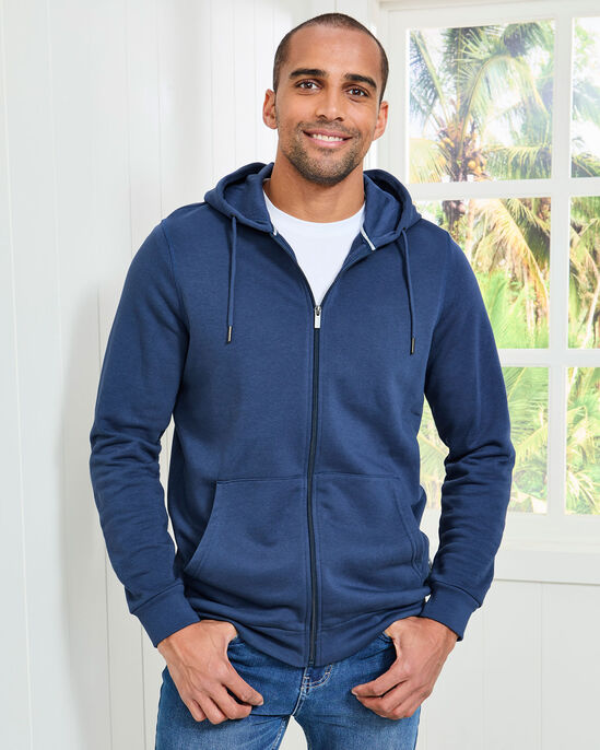 Cotton Hooded Zip Through Sweat