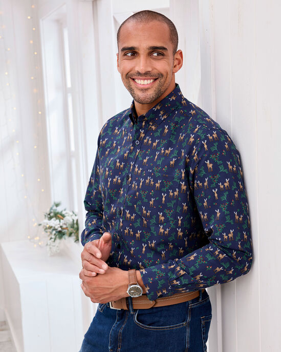 Long Sleeve Soft Touch Winter Print Shirt