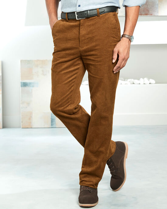 Flat Front Cord Trousers