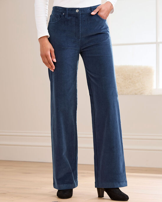 Wide-Leg Stretch Cord Trousers