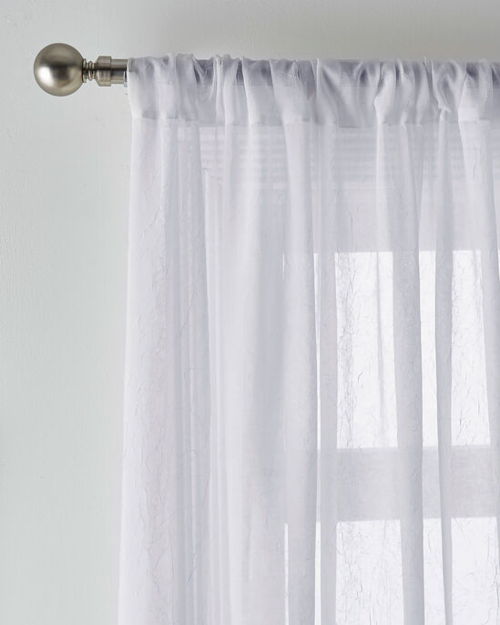 Pair Macramé Trim Voile Curtains with Tiebacks