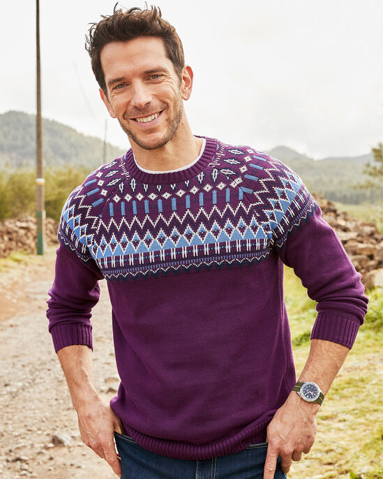 Fair Isle Cotton Crew Neck Jumper