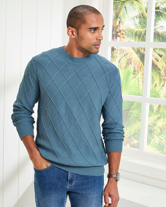 Cotton Textured Crew Neck Jumper