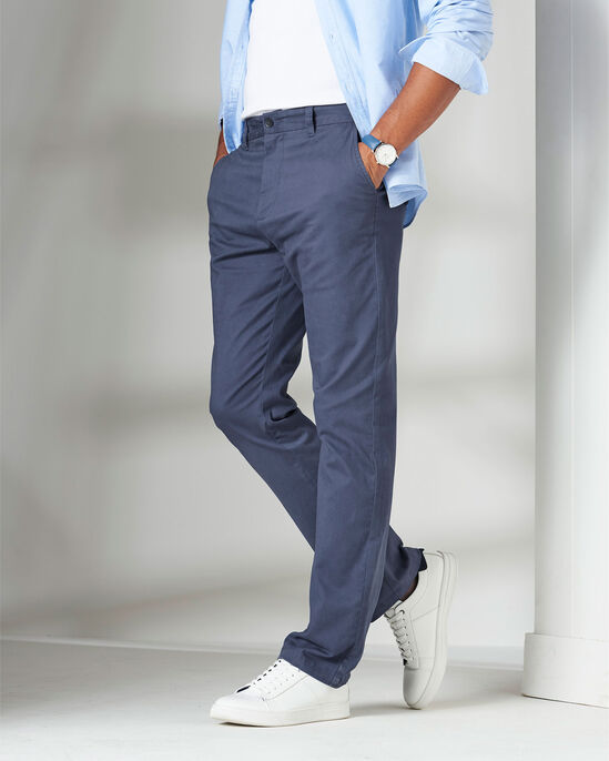 Flat Front Stretch Chino Trousers