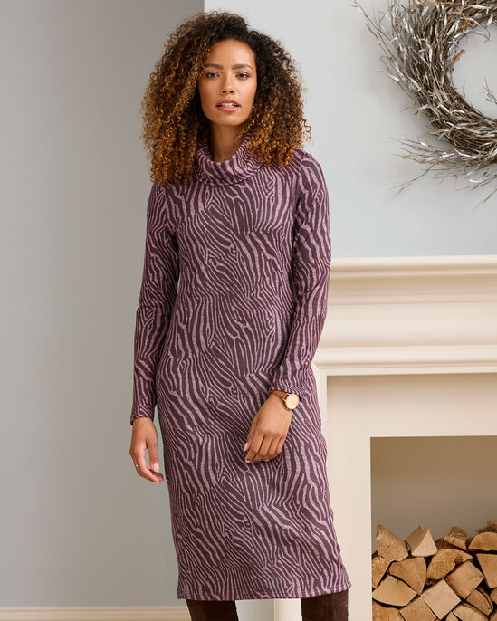 Cowl Neck Printed Midi Dress