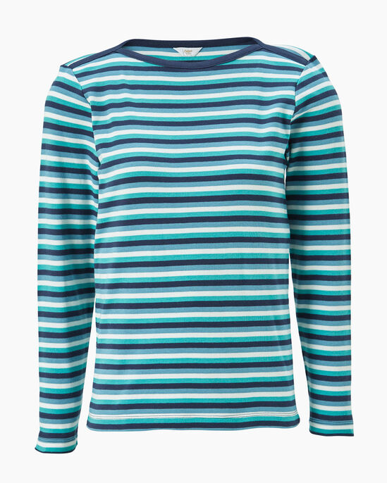 Cosy-Up Long Sleeve Stripe Boat Neck Top