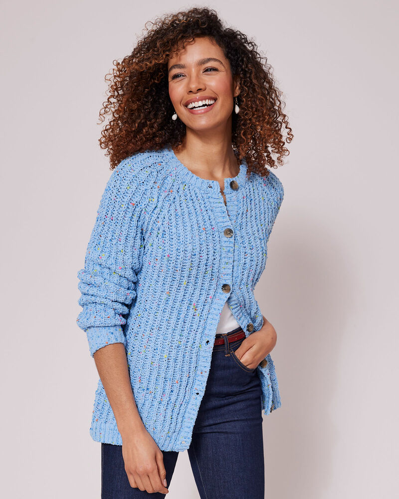 Supersoft Chenille Round Neck Cardigan at Cotton Traders