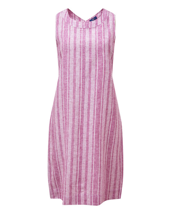 Linen-Blend Stripe Dress