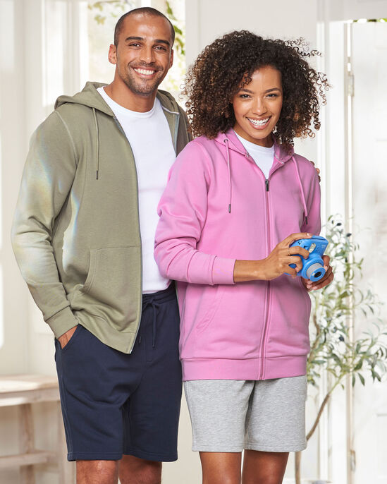 Cotton Hooded Zip Through Sweat