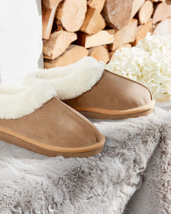 Suede Plush-Lined Bootie Slippers