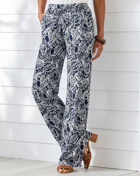 Printed Pull-On Wide Leg Trousers