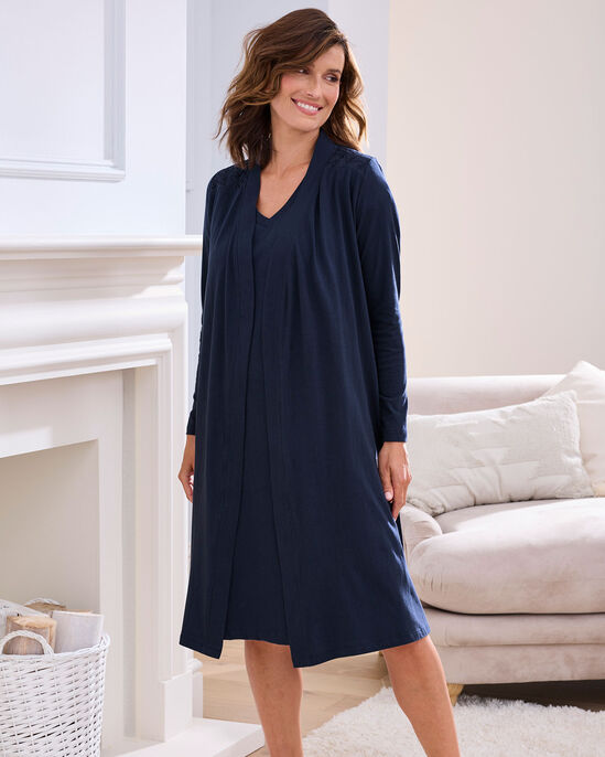 Broderie Trim Dressing Gown