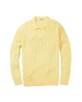 Cotton Cable Collared Jumper