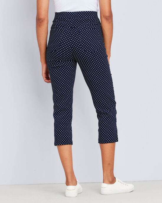 Super Stretchy Printed Pull-On Crop Trousers