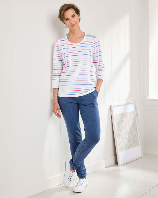 ¾ Sleeve Print T-Shirt 