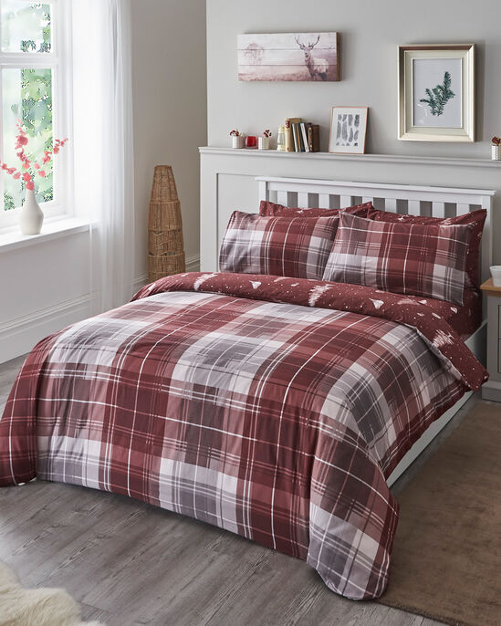 Winter Robin Check Brushed Cotton Duvet Set