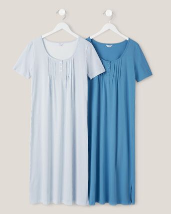 2 Pack Short Sleeve Pintuck Nightdress