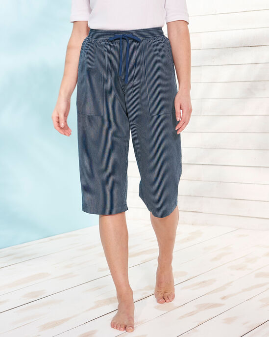 Cotton Pull-On Crop Trousers
