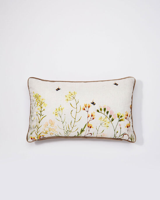 Embroidered Golden Meadow Cushion
