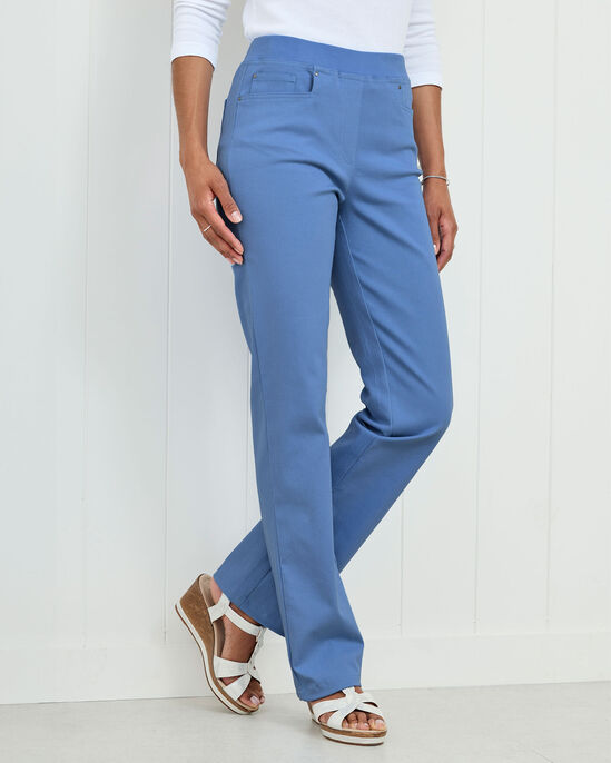 Premium Pull-On Twill Straight-Leg Jeans