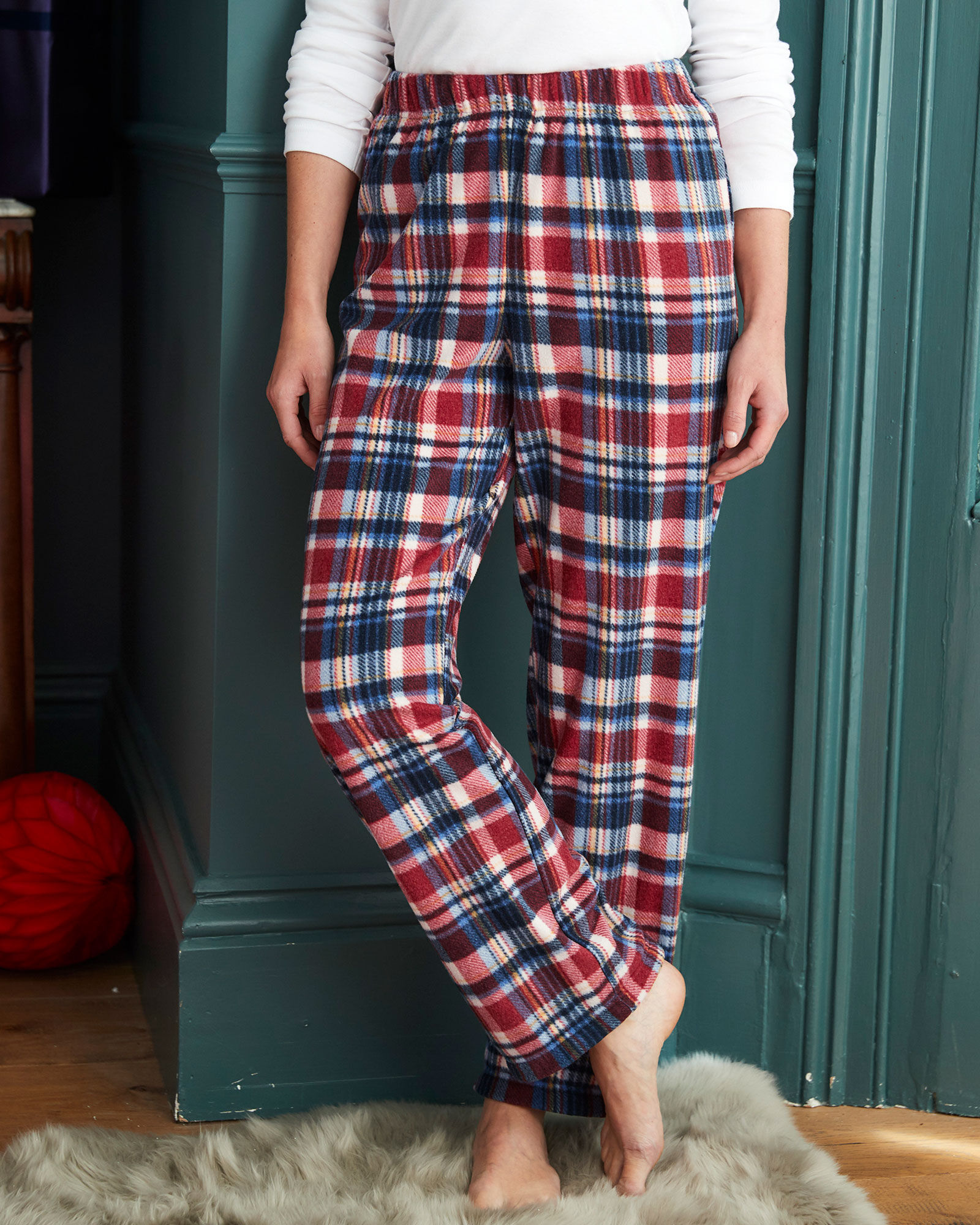Ladies fleece pyjama top bottoms