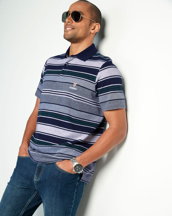 Guinness™ Short Sleeve Birdseye Stripe Polo Shirt