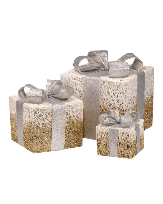 3 Sparkly Light Up Presents