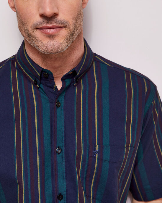 Short Sleeve Patterned Oxford Shirt