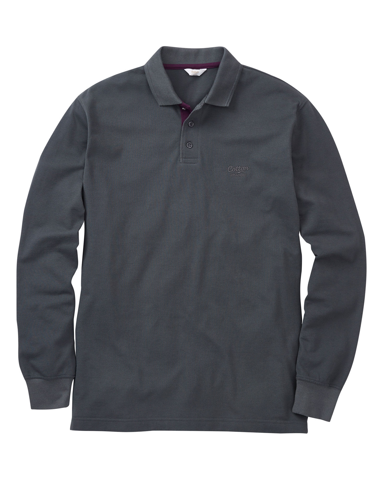 Long Sleeve Polo Shirt at Cotton Traders