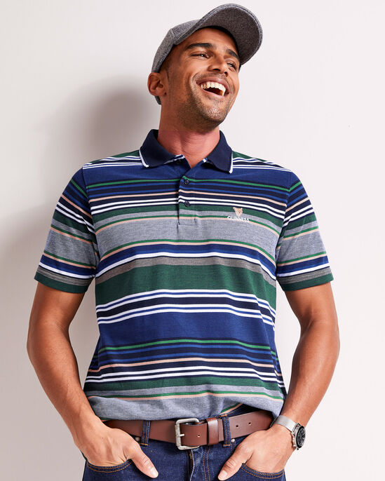 Guinness™ Short Sleeve Variated Stripe Polo Shirt