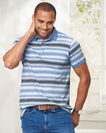Jacquard Stripe Polo Shirt