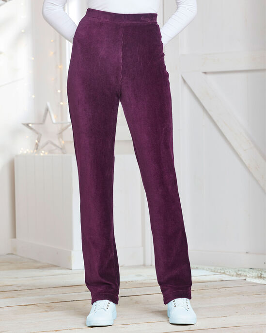 Slim-Leg Stretch Jersey Cord Pull-On Trousers