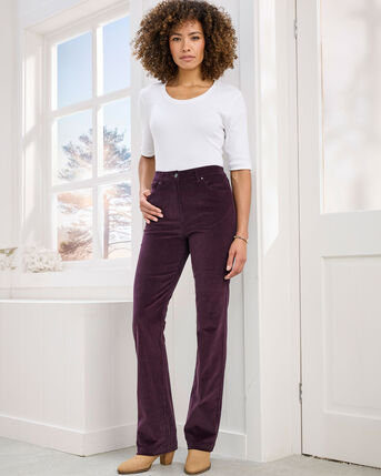 Stretch Cord Straight Leg Jeans