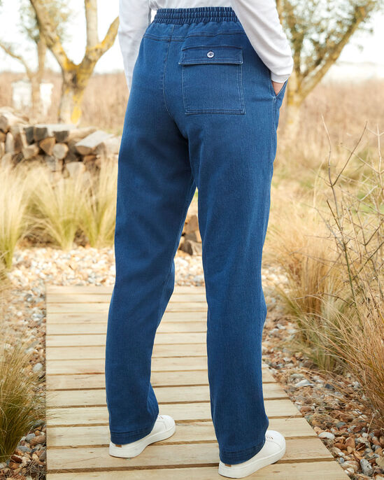 Stretch Denim Pull-On Trousers
