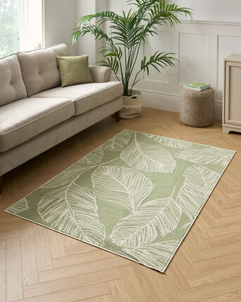 Washable Leaf Rug