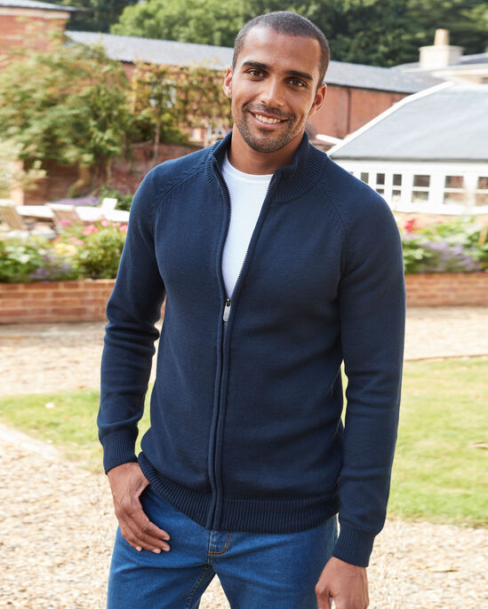 Cotton Zip-Through Cardigan