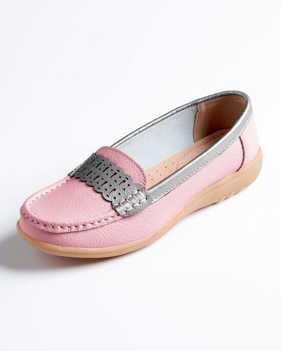 Ladies Leather Cutwork Loafers