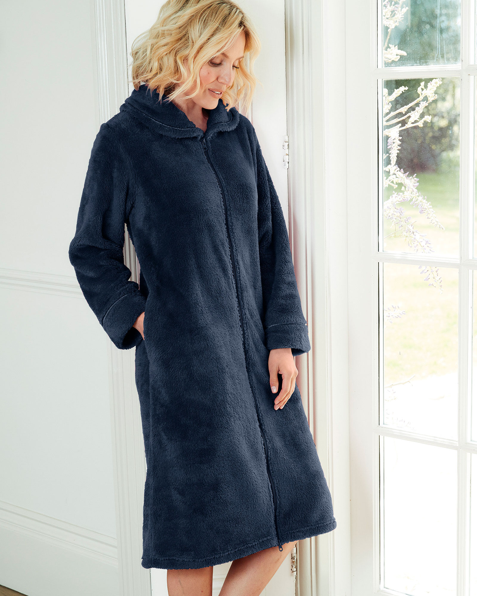 Long-sleeved fleece dressing gown - Louis Féraud
